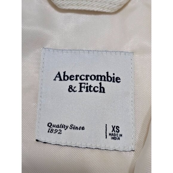 Abercrombie Fitch Womens Ivory Cropped Jacket Long Sleeve Snap Button Size XS - Picture 8 of 11